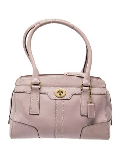 Pre-owned Coach Leather Top Handle Bag In Brown