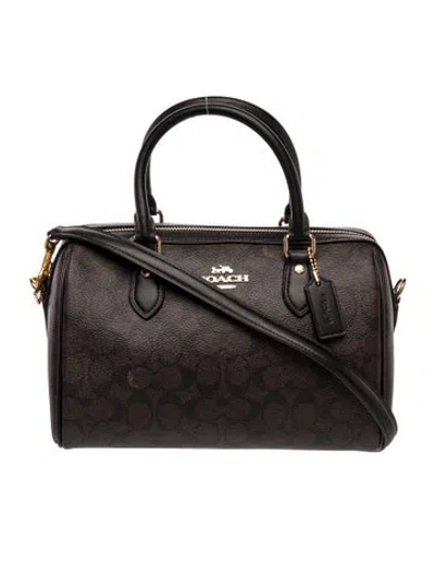 Pre-owned Coach Leather Top Handle Bag In Brown