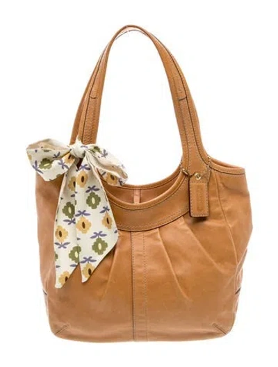 Pre-owned Coach Leather Top Handle Bag In Brown