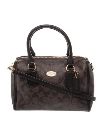 Pre-owned Coach Leather Top Handle Bag In Brown