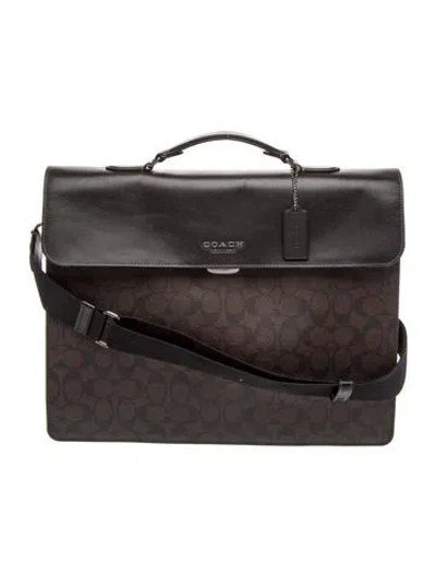 Pre-owned Coach Leather Top Handle Bag In Brown