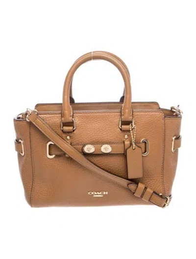 Pre-owned Coach Leather Top Handle Bag In Brown