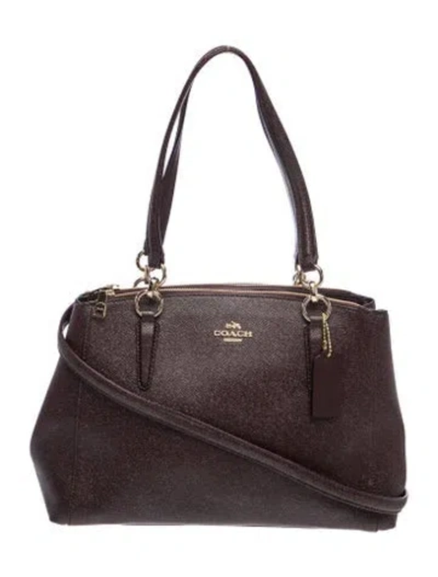 Pre-owned Coach Leather Top Handle Bag In Brown