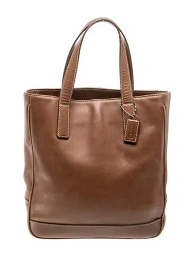 Pre-owned Coach Leather Top Handle Bag In Brown
