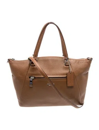Pre-owned Coach Leather Top Handle Bag In Brown