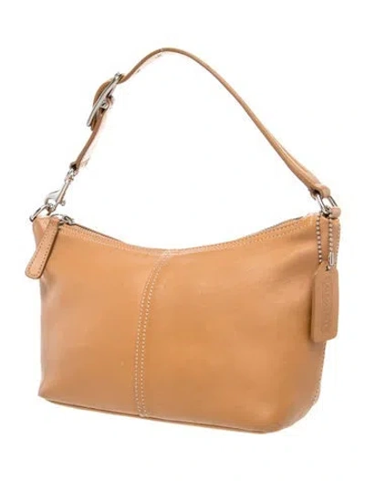 Pre-owned Coach Leather Top Handle Bag In Brown