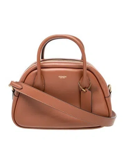Pre-owned Coach Leather Top Handle Bag In Brown