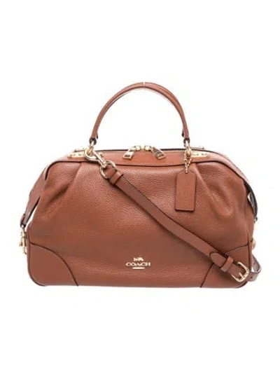 Pre-owned Coach Leather Top Handle Bag In Brown