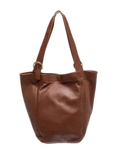 Pre-owned Coach Leather Top Handle Bag In Brown