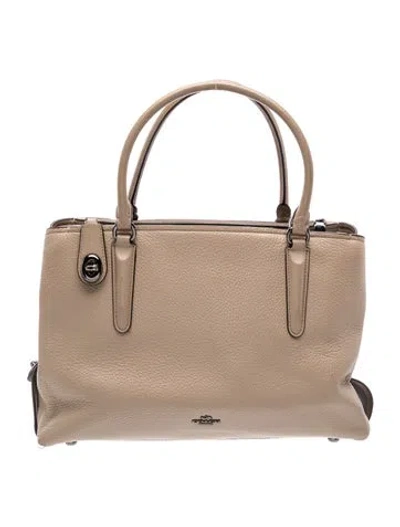 Pre-owned Coach Leather Top Handle Bag In Brown