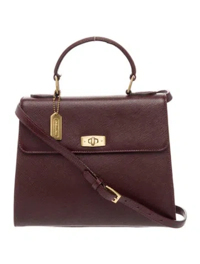 Pre-owned Coach Leather Top Handle Bag In Brown