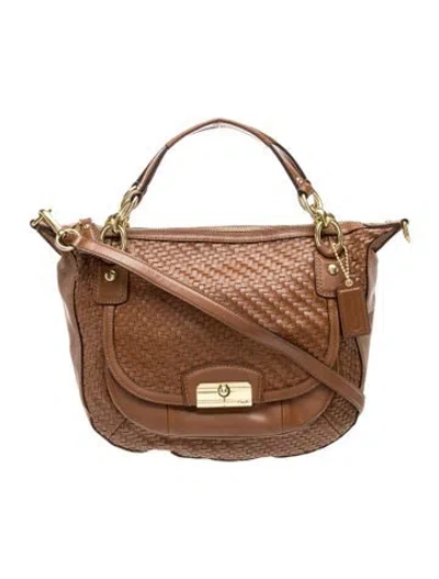Pre-owned Coach Leather Top Handle Bag In Brown
