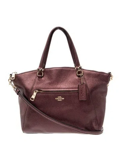 Pre-owned Coach Leather Top Handle Bag In Brown