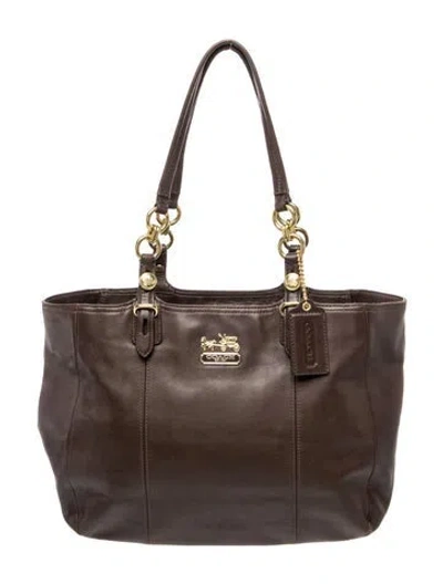 Pre-owned Coach Leather Top Handle Bag In Brown