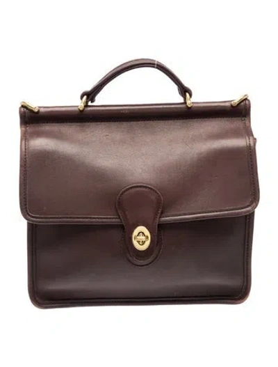 Pre-owned Coach Leather Top Handle Bag In Brown