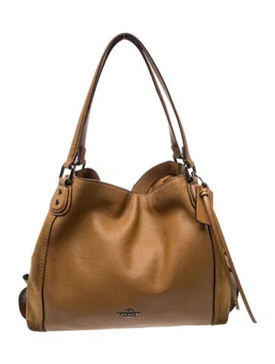 Pre-owned Coach Leather Top Handle Bag In Brown