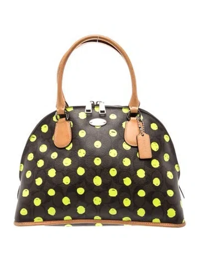 Pre-owned Coach Leather Top Handle Bag In Brown