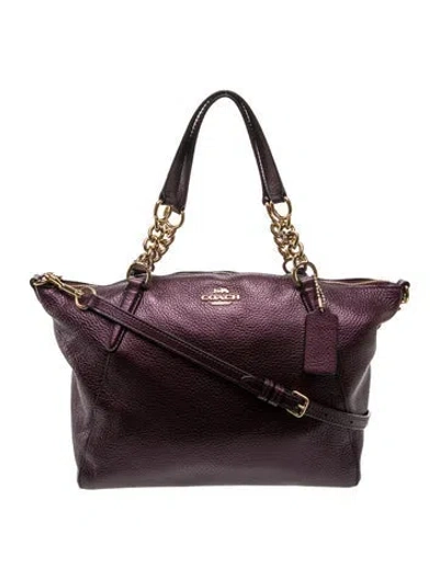 Pre-owned Coach Leather Top Handle Bag In Brown