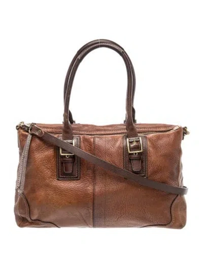 Pre-owned Coach Leather Top Handle Bag In Brown