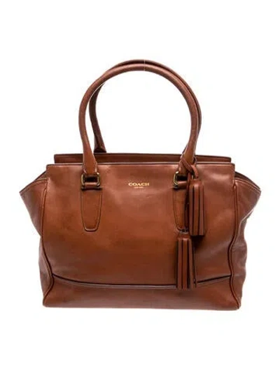 Pre-owned Coach Leather Top Handle Bag In Brown