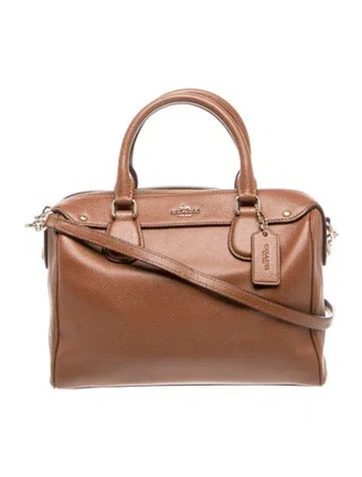 Pre-owned Coach Leather Top Handle Bag In Brown