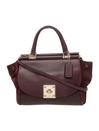 Pre-owned Coach Leather Top Handle Bag In Brown/metallic