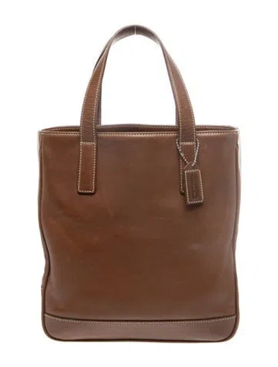 Pre-owned Coach Leather Top Handle Bag In Brown/neutrals