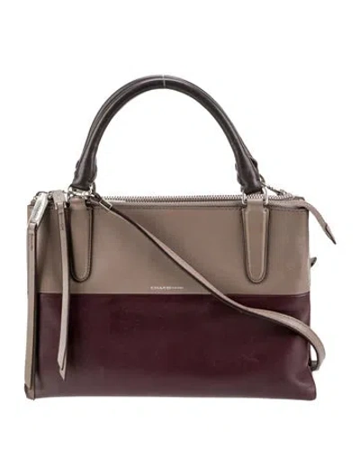 Pre-owned Coach Leather Top Handle Bag In Burgundy
