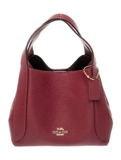 Pre-owned Coach Leather Top Handle Bag In Burgundy