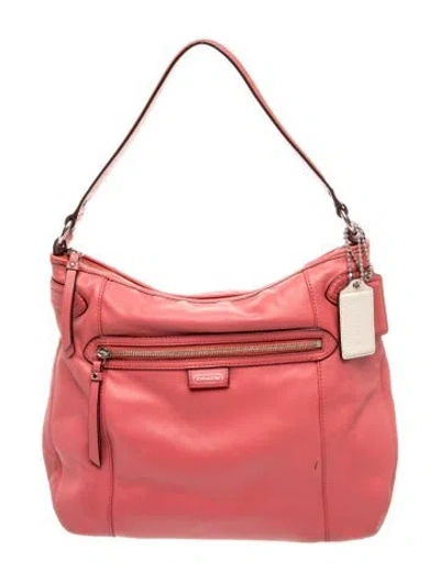 Pre-owned Coach Leather Top Handle Bag In Burgundy