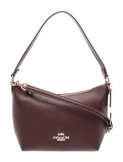 Pre-owned Coach Leather Top Handle Bag In Burgundy