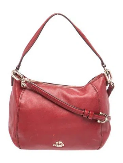 Pre-owned Coach Leather Top Handle Bag In Burgundy