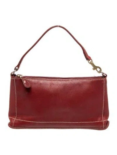 Pre-owned Coach Leather Top Handle Bag In Burgundy