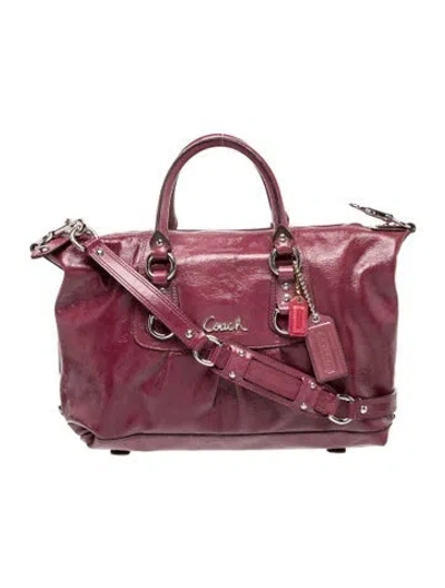 Pre-owned Coach Leather Top Handle Bag In Burgundy