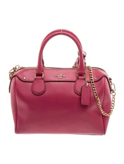Pre-owned Coach Leather Top Handle Bag In Burgundy