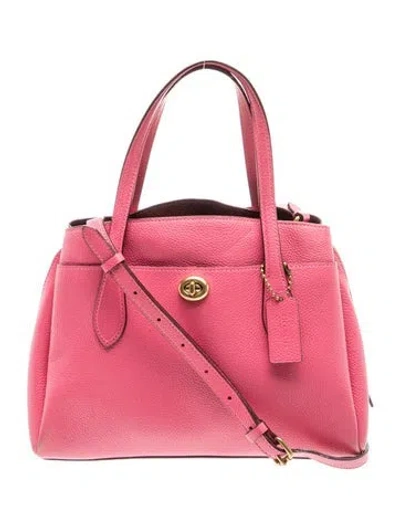 Pre-owned Coach Leather Top Handle Bag In Burgundy