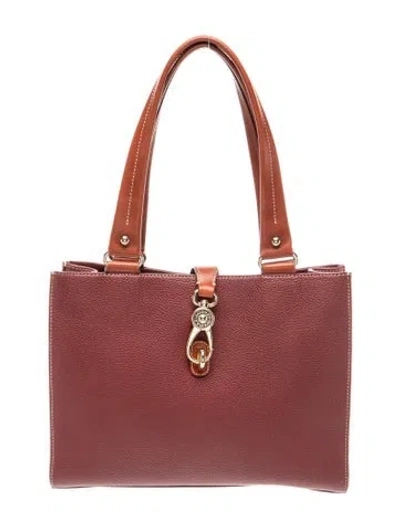Pre-owned Coach Leather Top Handle Bag In Burgundy