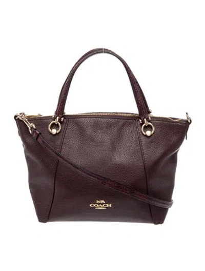 Pre-owned Coach Leather Top Handle Bag In Burgundy