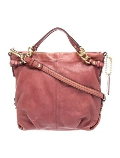 Pre-owned Coach Leather Top Handle Bag In Burgundy