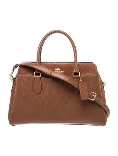 Pre-owned Coach Leather Top Handle Bag In Burgundy