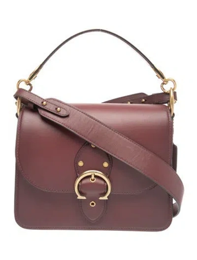 Pre-owned Coach Leather Top Handle Bag In Burgundy/red