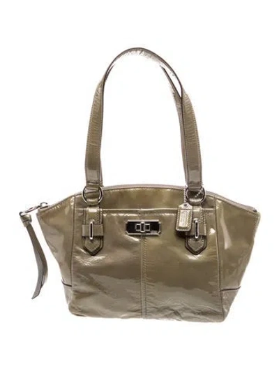 Pre-owned Coach Leather Top Handle Bag In Gold