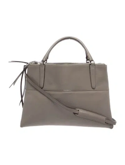 Pre-owned Coach Leather Top Handle Bag In Gray