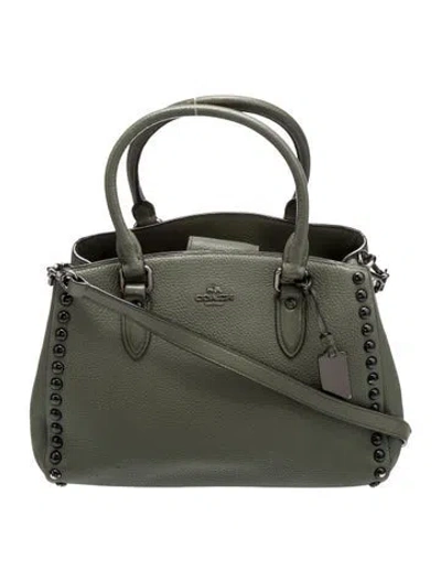 Pre-owned Coach Leather Top Handle Bag In Gray