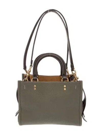 Pre-owned Coach Leather Top Handle Bag In Gray