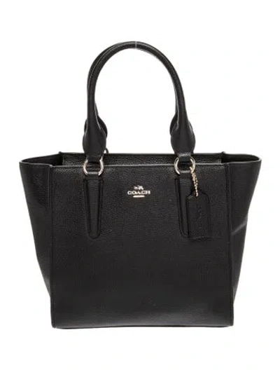 Pre-owned Coach Leather Top Handle Bag In Gray
