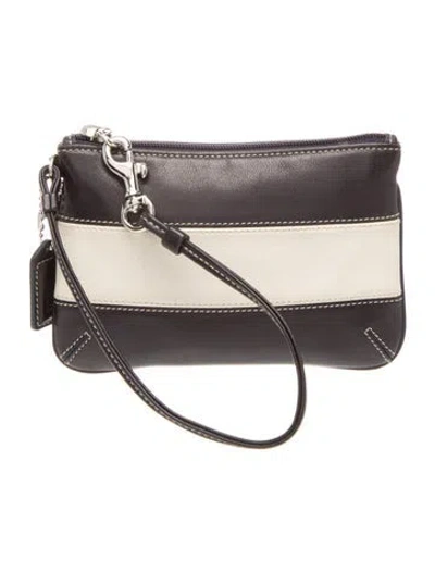 Pre-owned Coach Leather Top Handle Bag In Gray