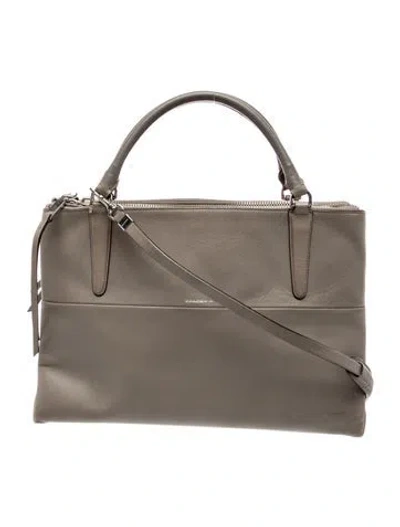 Pre-owned Coach Leather Top Handle Bag In Gray
