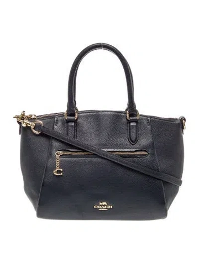 Pre-owned Coach Leather Top Handle Bag In Gray
