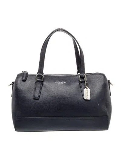 Pre-owned Coach Leather Top Handle Bag In Gray